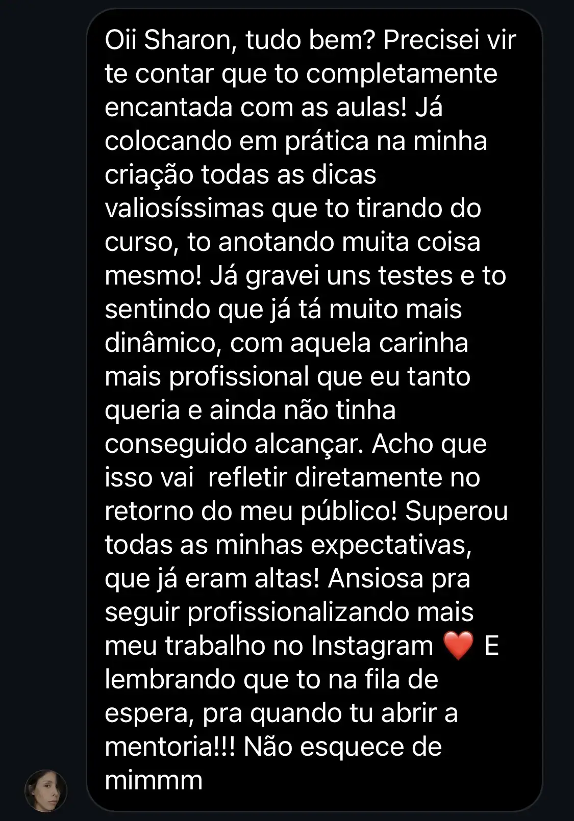 Depoimento de aluna 2